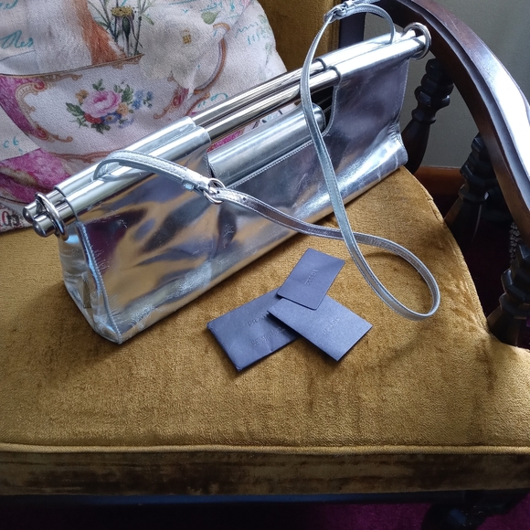 (Duplicate Listing) PRADA Vitello Daino Bar in Silver· Authentic w Cards & Bag - Picture 3 of 16